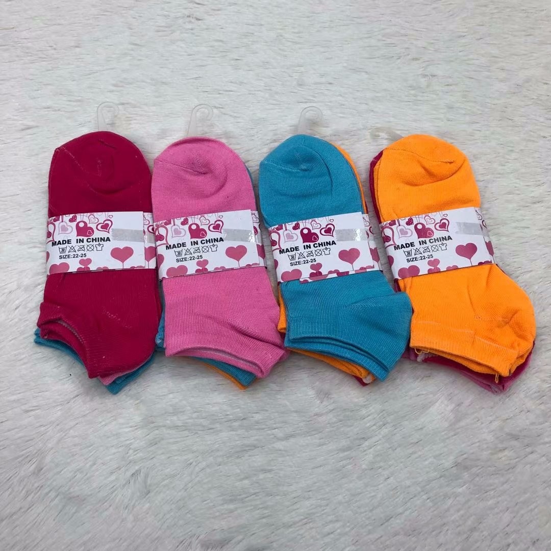 Wholesale of candy-colored women's boat socks, solid-colored flat socks, and rainbow-colored socks from manufacturers Specification image
