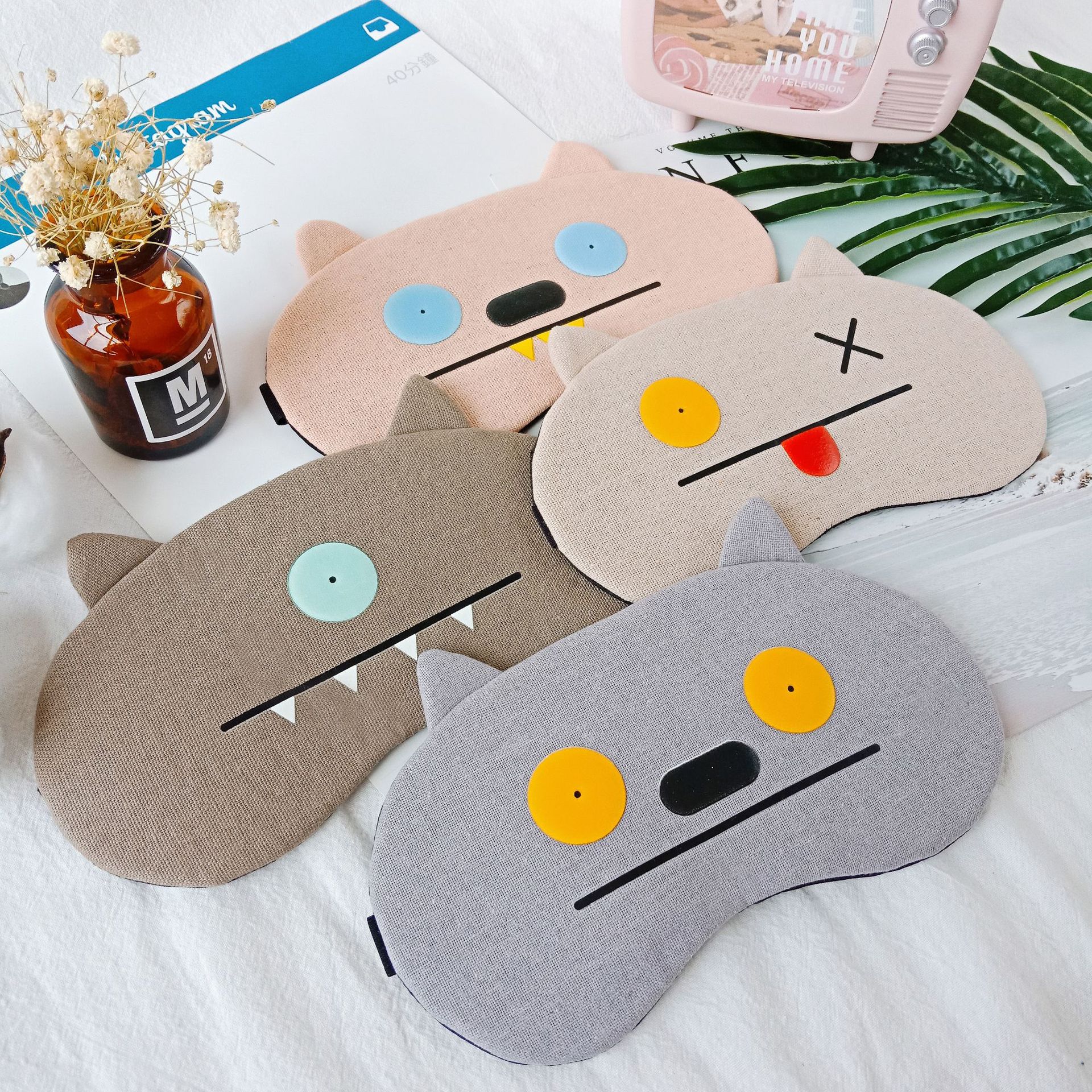 Summer cool and breathable ice packs for men and women, cute cartoon ears, light-blocking sleep eye protection masks sold directly by the manufacturer