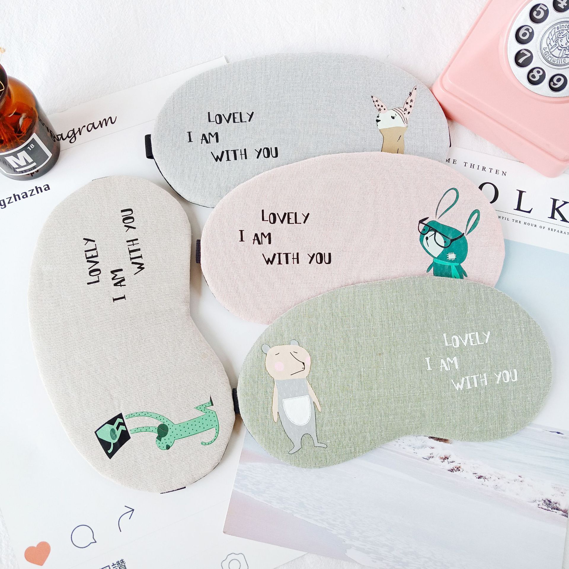 Cartoon sleep blackout eye mask, cold and hot compress, cotton and linen breathable eye mask manufacturer wholesale customization