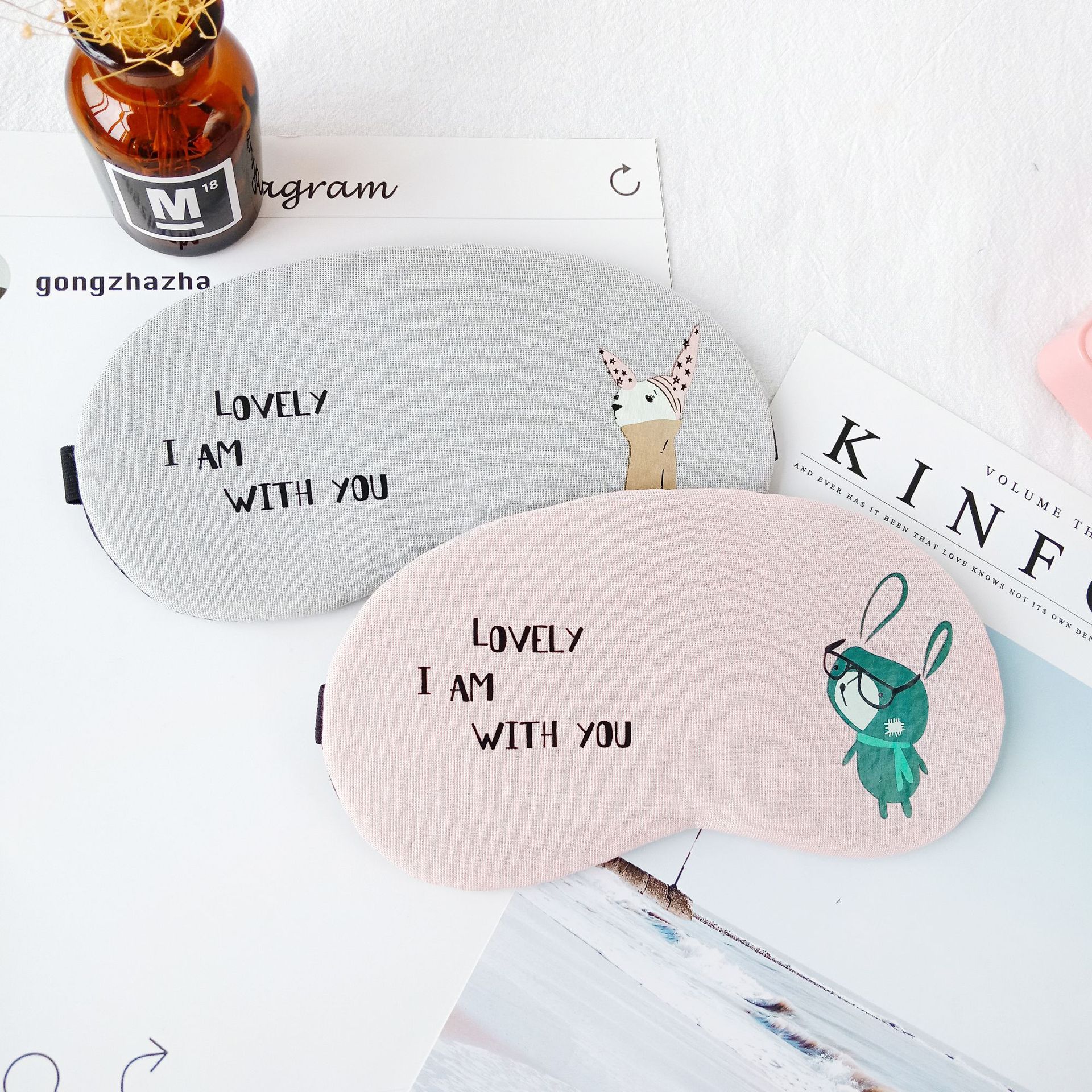 Cartoon sleep blackout eye mask, cold and hot compress, cotton and linen breathable eye mask manufacturer wholesale customization details Picture