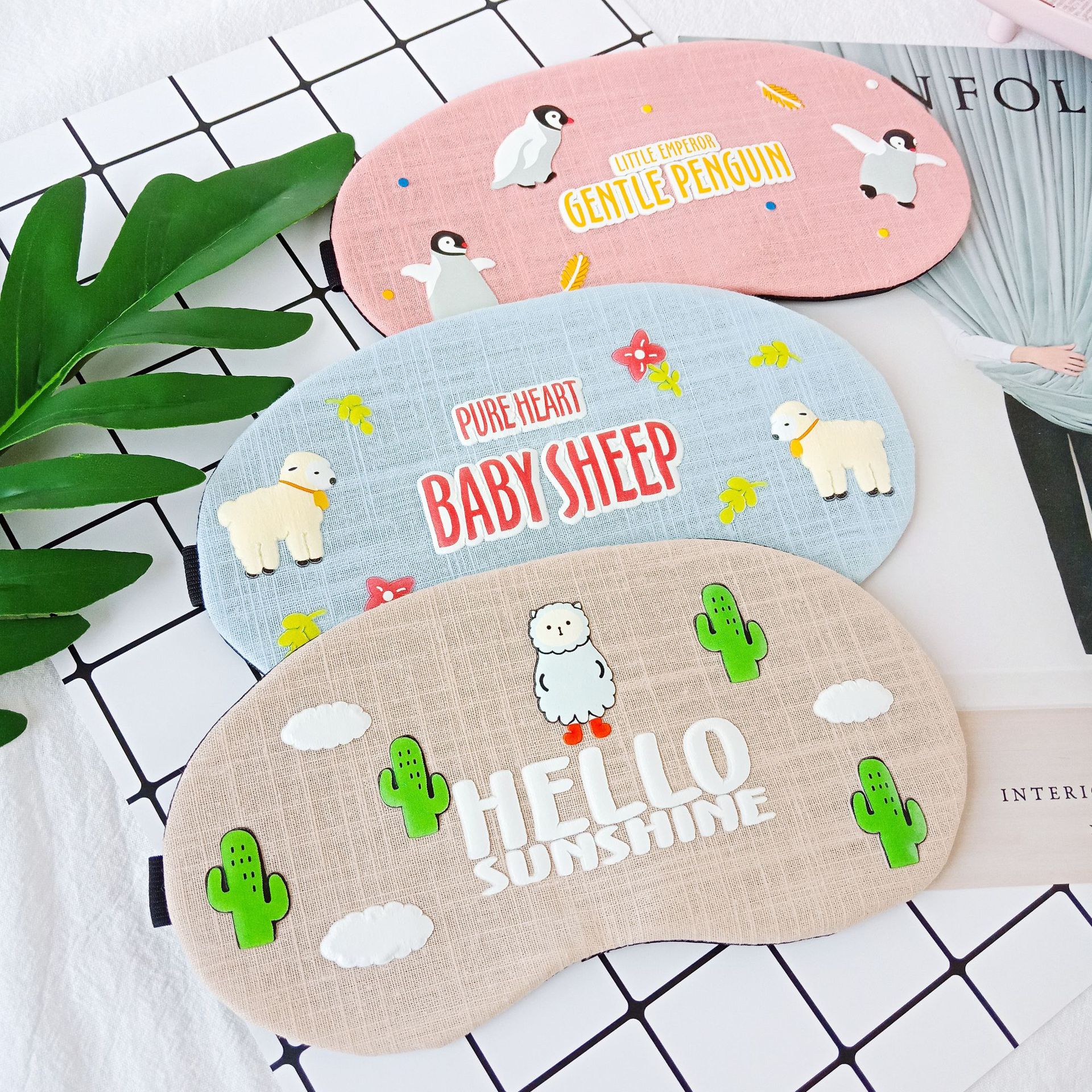 Cute, breathable, hot ice packs for sleep, pure cotton and linen light-blocking ice packs, fashionable eye masks available for customization and direct sales Specification image