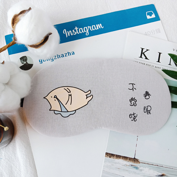 Factory direct sales of travel cotton and linen ice compress eye masks, cold and hot compress sleep cartoon shading eye masks, personalized customization Application Scenario