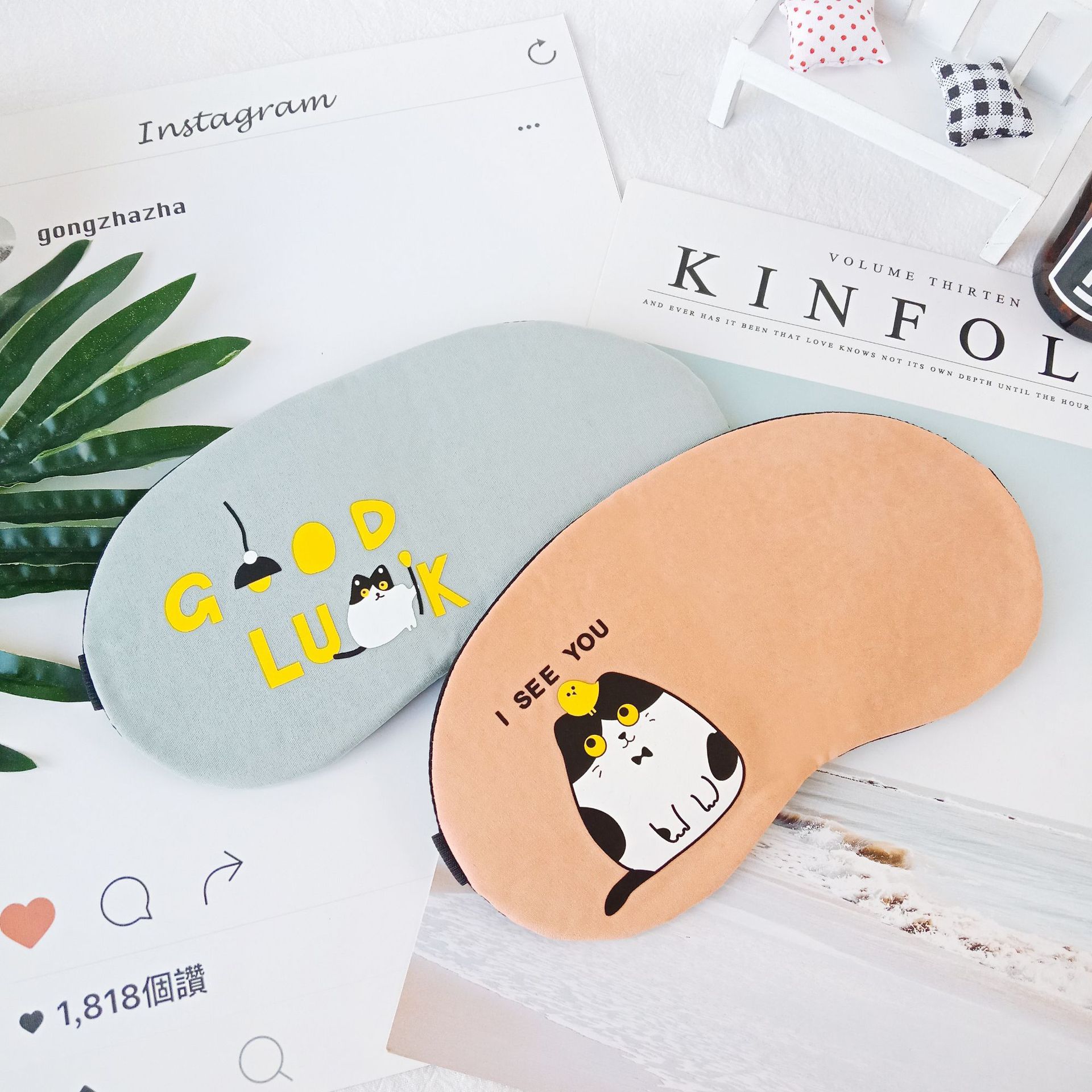 Cute cartoon sleep shading animal eye mask, cold and hot compress ice eye mask, cotton and linen breathable eye mask manufacturer wholesale details Picture