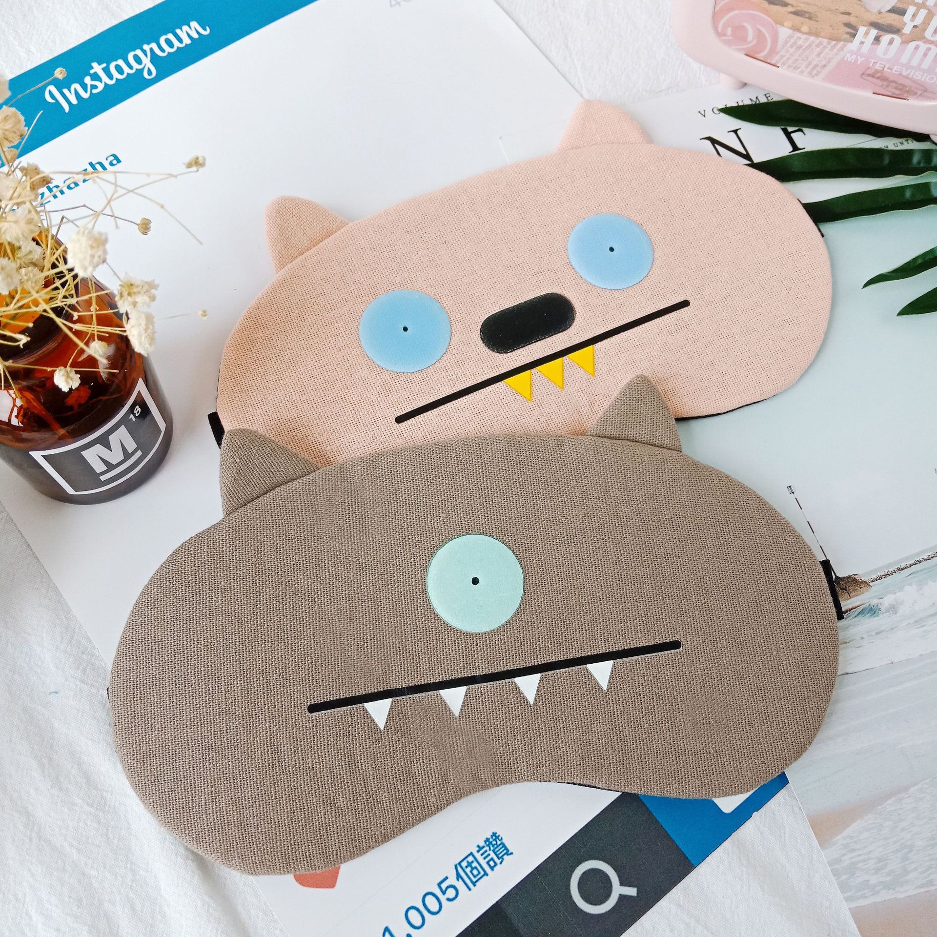 Summer cool and breathable ice packs for men and women, cute cartoon ears, light-blocking sleep eye protection masks sold directly by the manufacturer details Picture