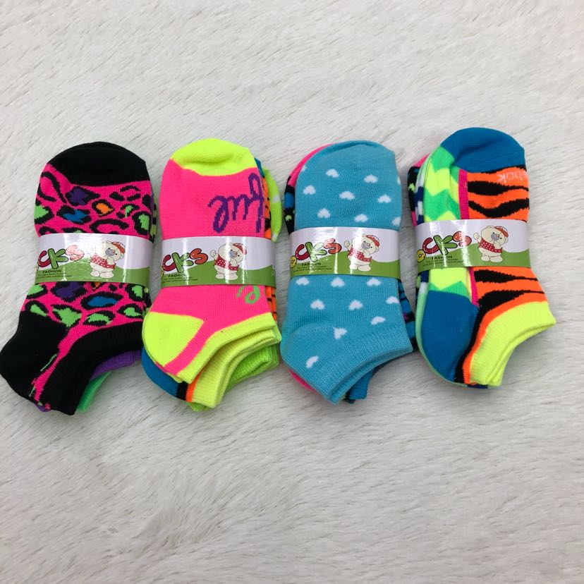 Girls' boat socks, short socks, student socks, invisible socks, shallow socks, foreign trade socks, summer sports socks for children aged 6-8