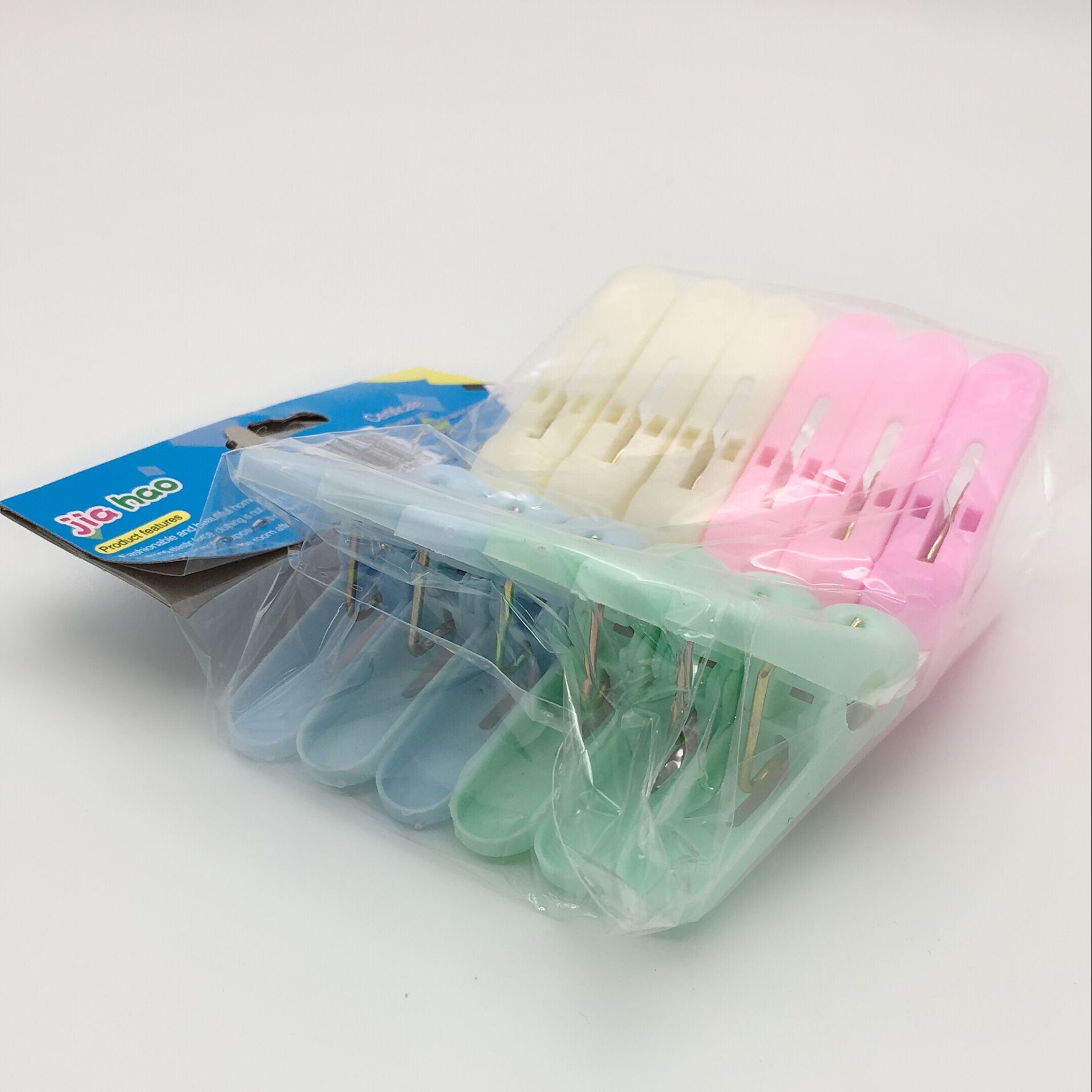 Sunshine Department Store's 12 colorful plastic small clips for clothes and quilts drying, strong windproof clips details Picture