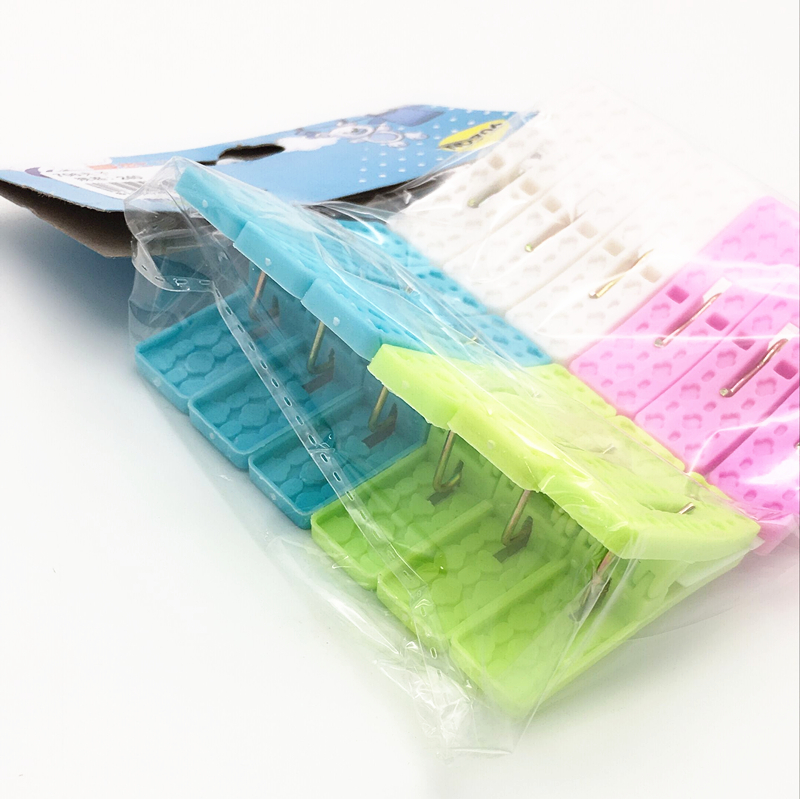 Sunshine Department Store's 12 colorful plastic small clips for clothes and quilts drying, strong windproof clips details Picture