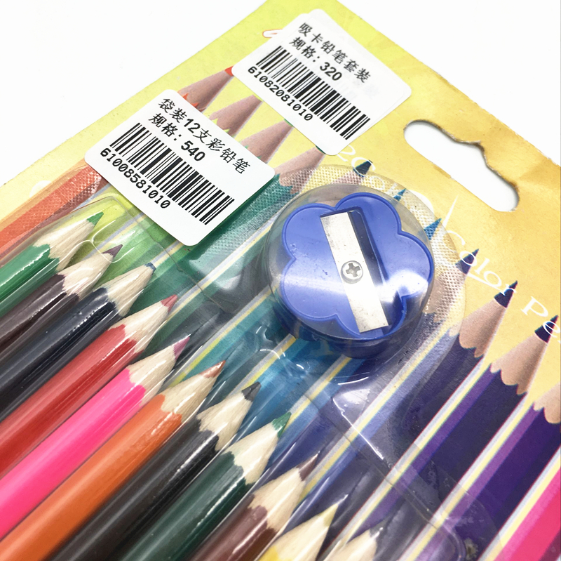 Sunshine Department Store Card Pencil Set: Colored Pencils + Pencil sharpener, colored Brushes, Colored pens Specification image