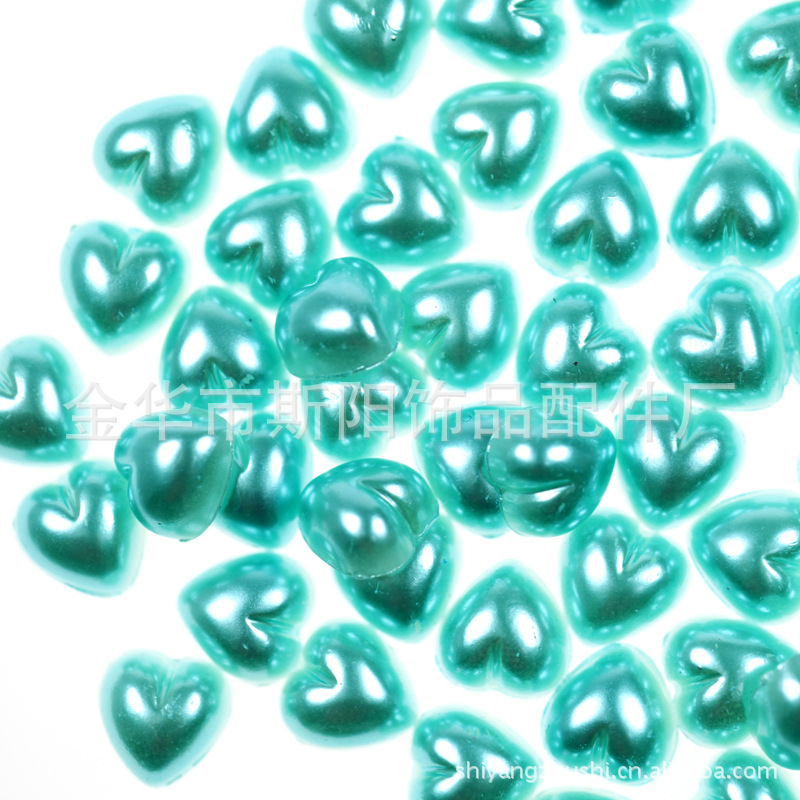 Color half face heart beads loose beads 12*12mm heart necklace bracelet hairpin accessories