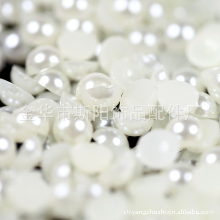 Wholesale 13MM half-sided baked paint plastic imitation pearl jewelry accessories, direct sales from Yiwu Siyang Jewelry Accessories Factory details Picture