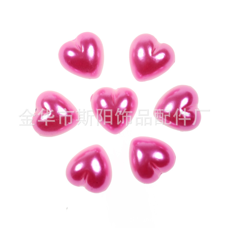 Half peach heart paint plastic pearl loose beads DIY mobile phone case materials shoe accessories wholesale