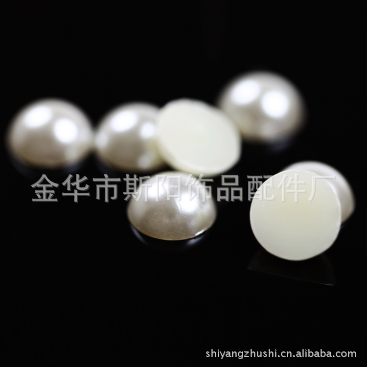 Wholesale of 11mm off-white lacquered imitation pearl bracelets, necklaces, nail accessories and colorful round balls details Picture