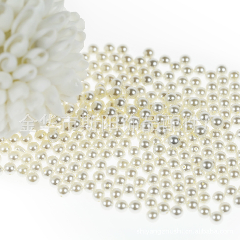 8mm imitation pearl powder bead baking paint straight hole plastic beads beads manufacturers direct spot supply