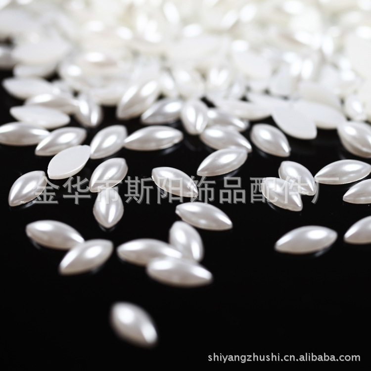 4*8mm half-sided horse eye lacquered loose bead handcrafted jewelry resin shoe accessories direct sales from Yiwu factory details Picture
