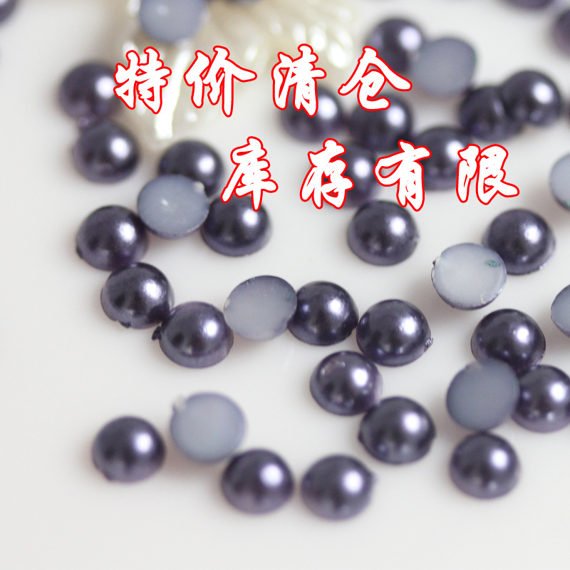 Yiwu 6mm semicircle paint plastic loose beads fashion exquisite ornaments accessories clothing accessories ABS imitation pearl
