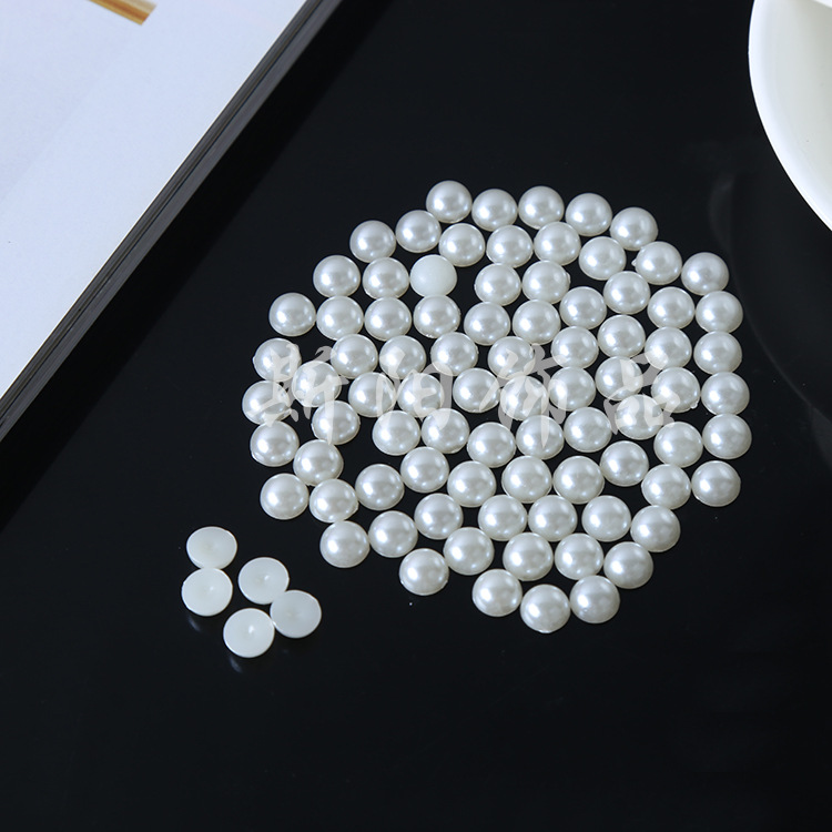 3mm-30mm round half surface ball bag mobile phone accessories clothing resin accessories white beads wholesale