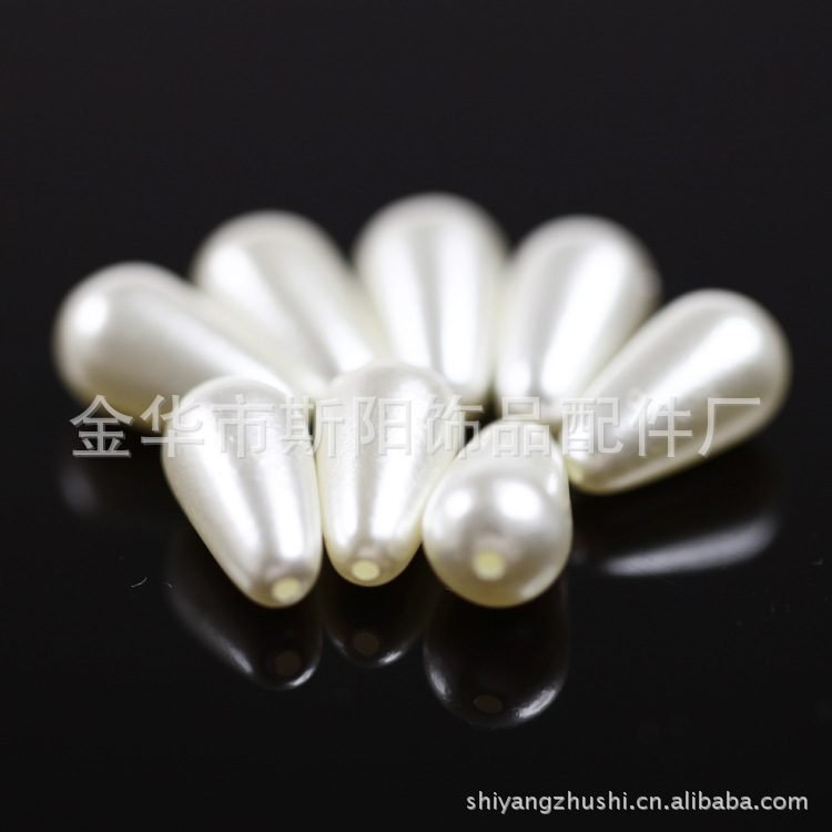 Si Yang pearl headwear accessories manufacturers sell water drop shape paint plastic pearl straight hole loose beads wholesale