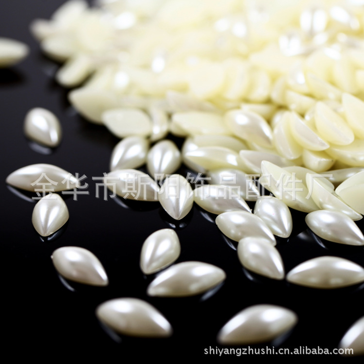 Wholesale 12*24mm flat-bottomed lacquered plastic horseeye imitation pearl loose pearl accessories manufacturer supply details Picture
