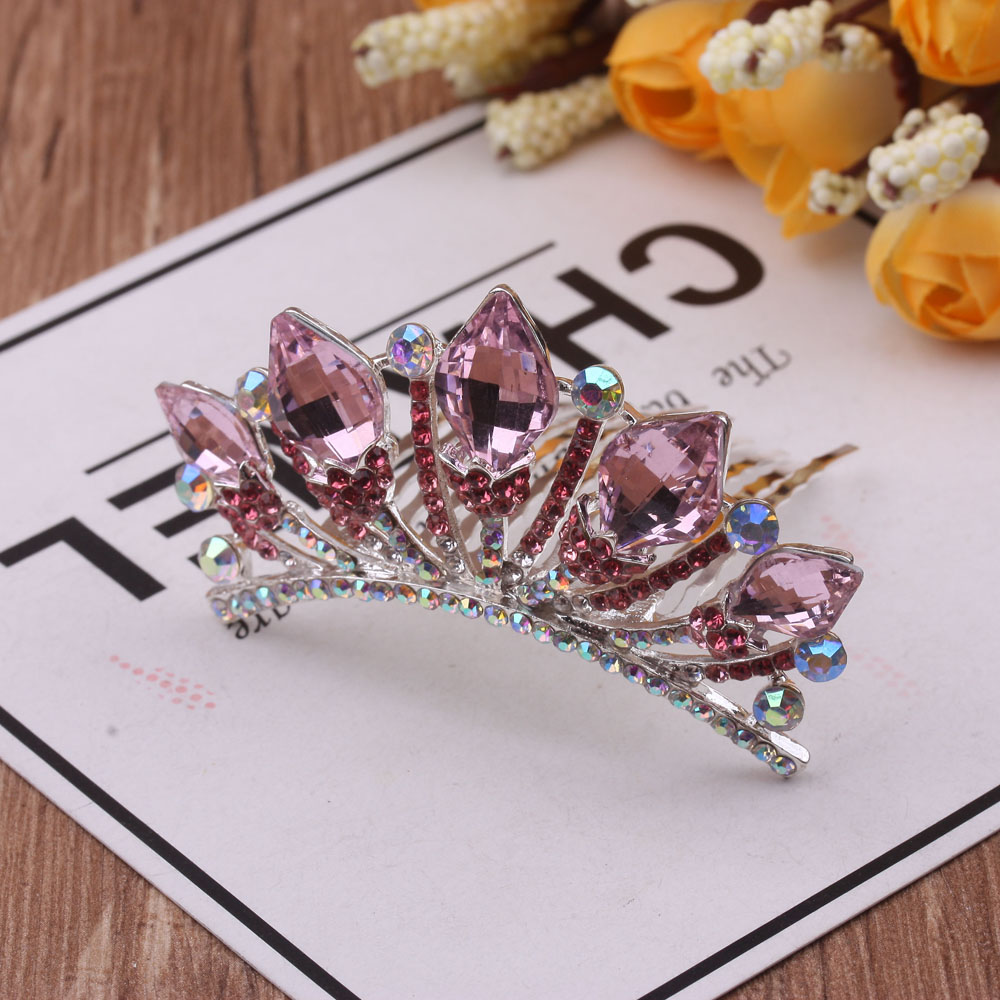 Shining children's water diamond crown/Princess updo crown Comb, Little girl performance Hairpin, Girls' water diamond headband Application Scenario