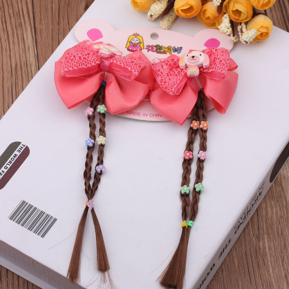 5-yuan store supply: Children's wigs, headwear, bows, princess hair clips, little girl hair clips Specification image