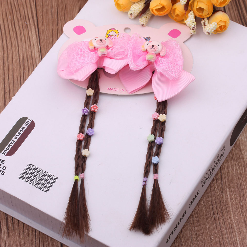 5-yuan store supply: Children's wigs, headwear, bows, princess hair clips, little girl hair clips details Picture