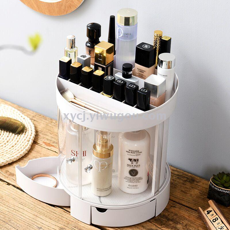 Rotating plastic cosmetic box, round cosmetic box details Picture