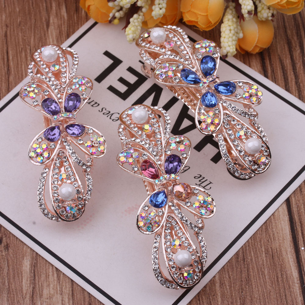10-yuan store accessories supply: water diamonds, large bows, hair clips, large spring clips, hair flowers and headwear Specification image