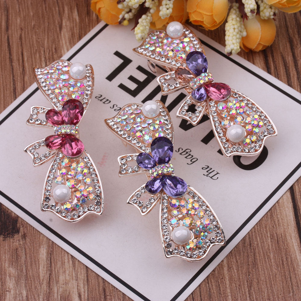 10-yuan store accessories supply: water diamonds, large bows, hair clips, large spring clips, hair flowers and headwear details Picture