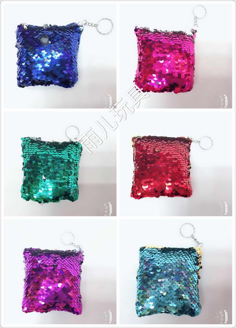 Plush pendant, square sequined pendant, cotton-filled keychain pendant details Picture