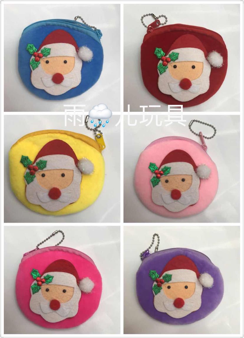 Plush wallet, Christmas wallet, coin purse, Santa Claus plush wallet details Picture