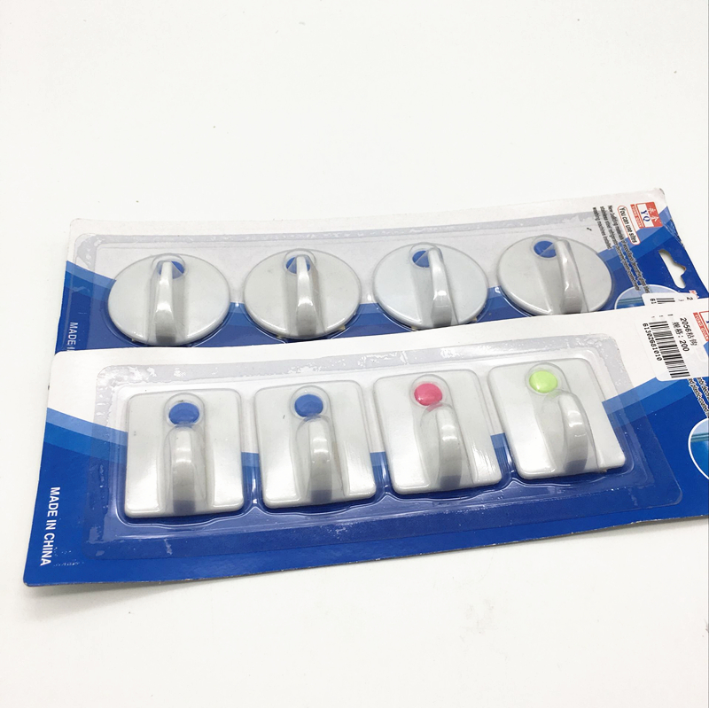 Sunshine Department Store's 4 simple white sticky hooks, coat hooks and strong adhesive hooks