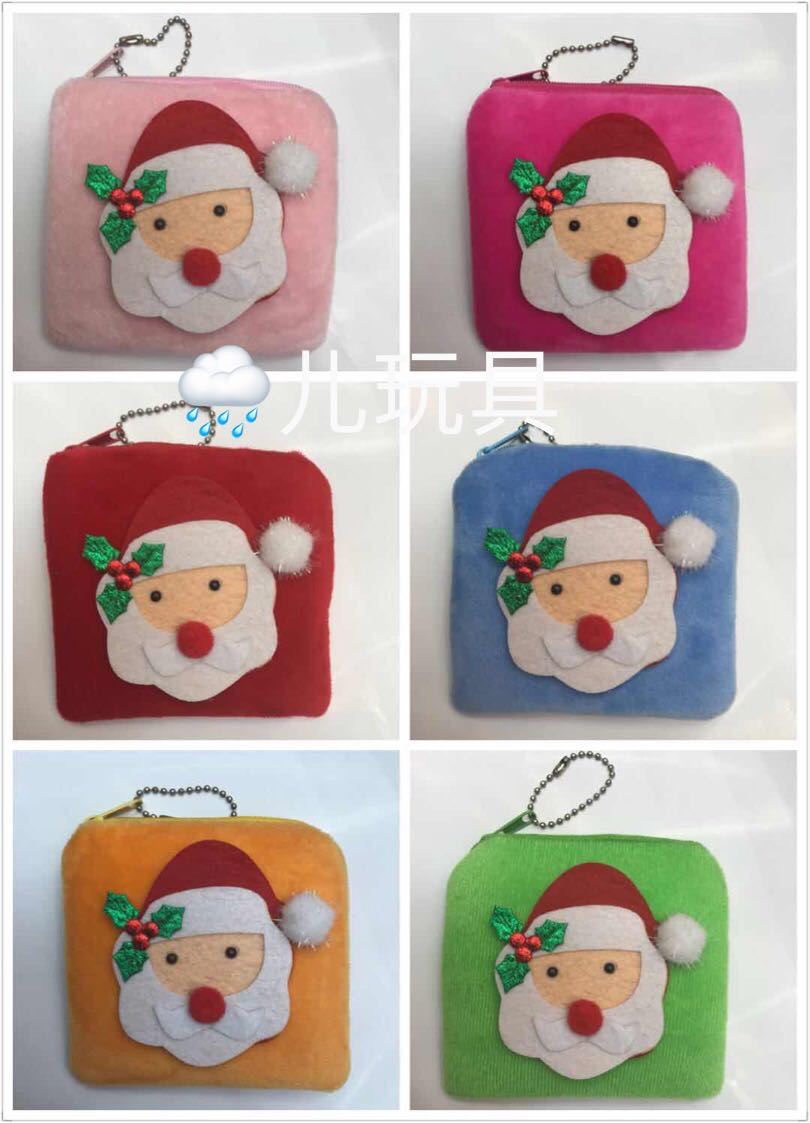 Plush wallet, Christmas wallet, coin purse, Santa Claus plush wallet Specification drawing