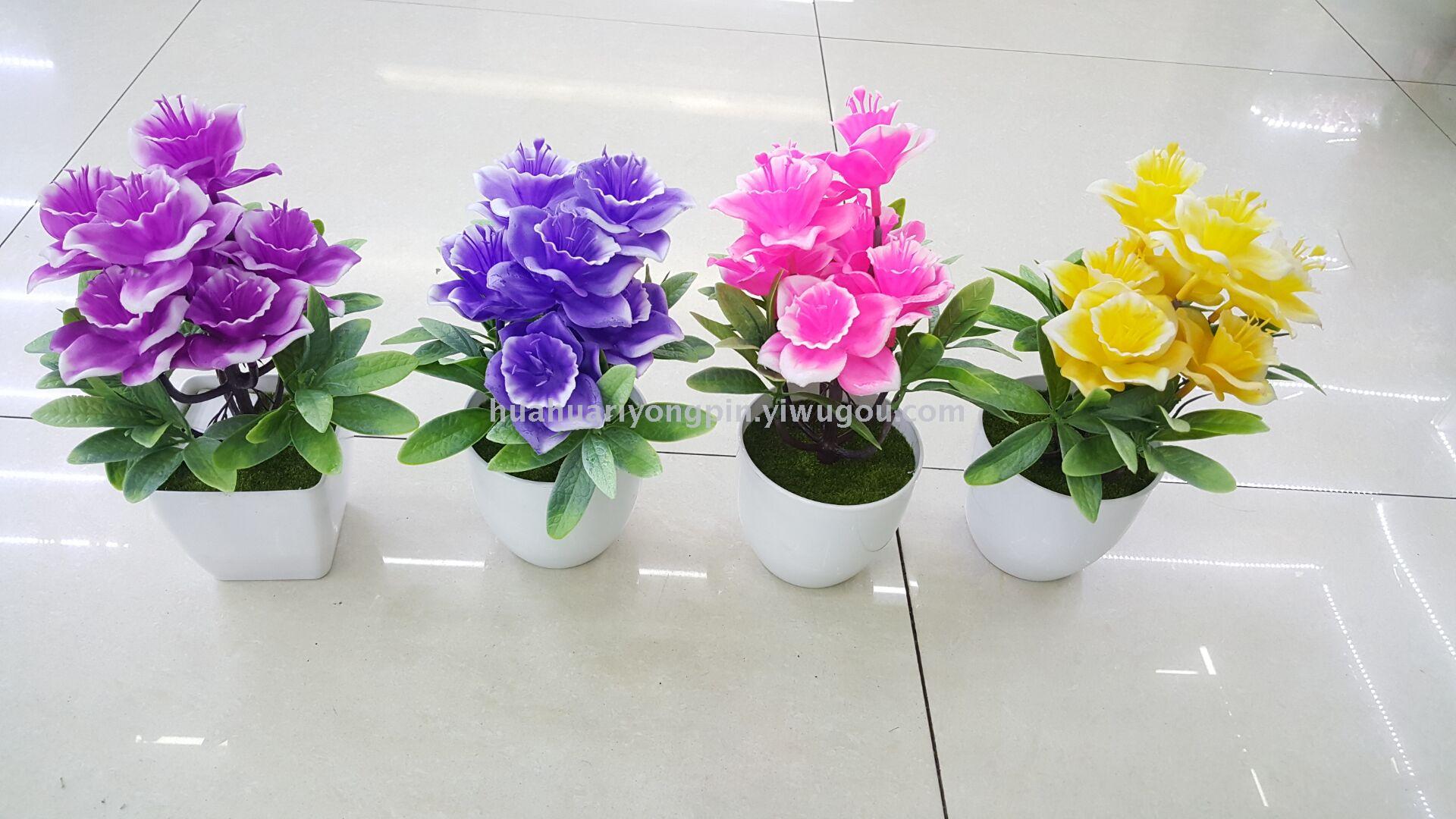 新款仿真花盆景喷漆材料栀子花客厅装饰品摆件
