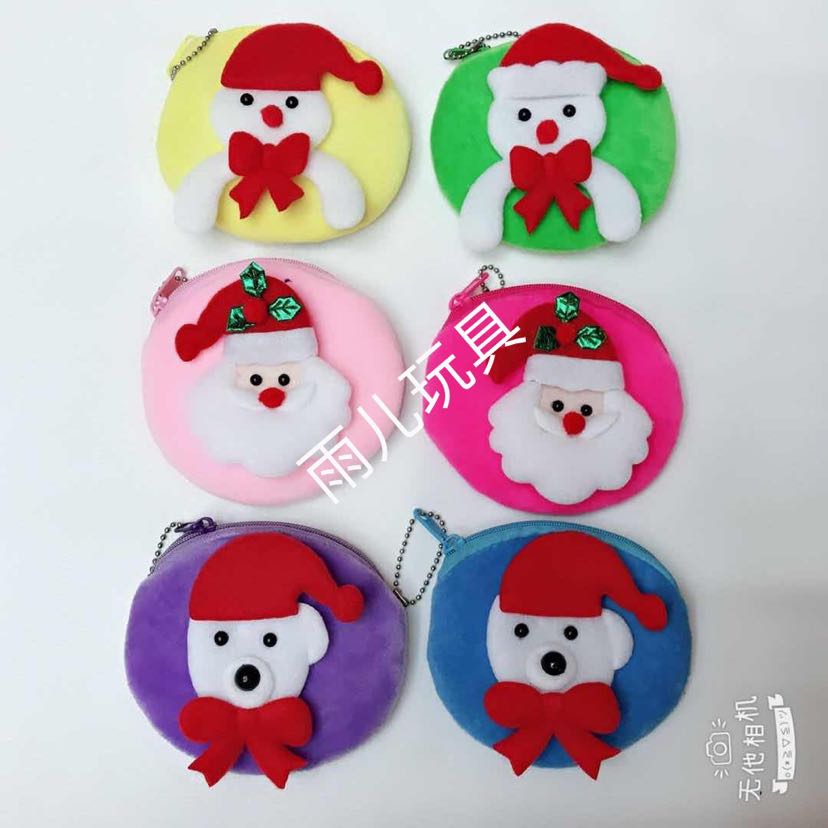 Plush wallet, Christmas wallet, coin purse, Santa Claus plush wallet full figure