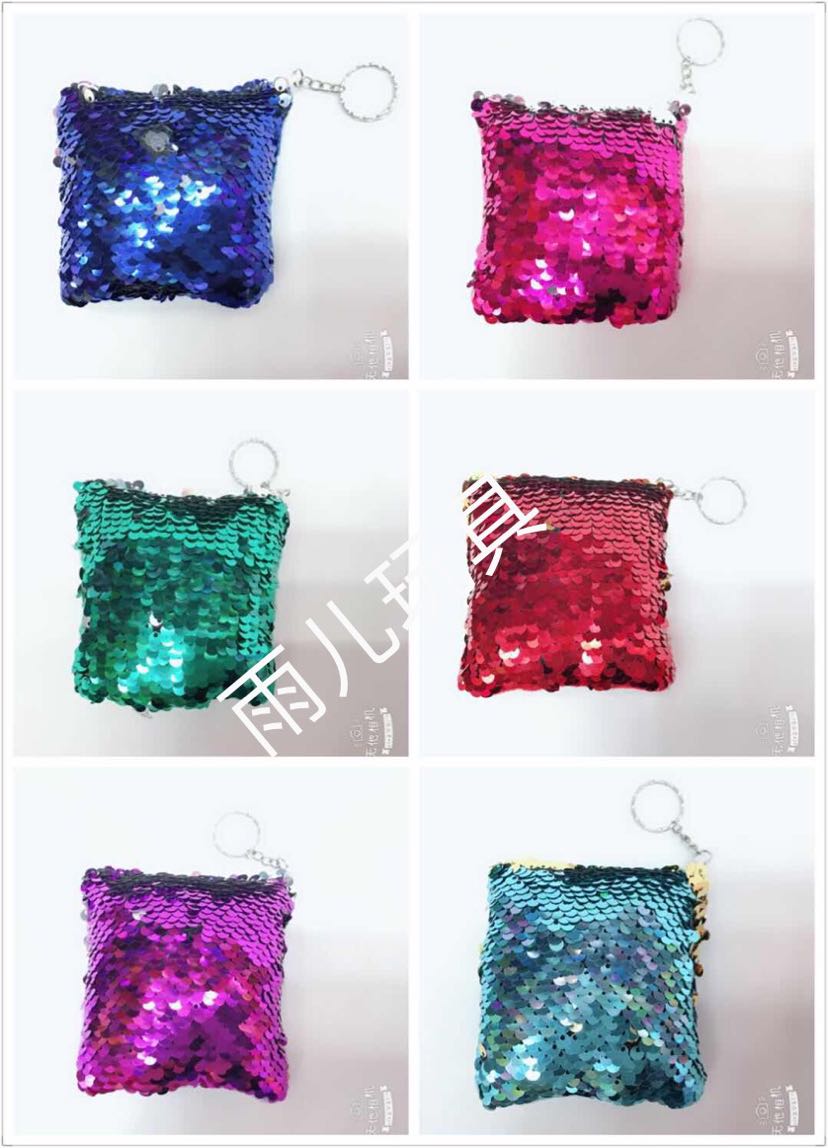 Plush pendant, square sequined pendant, cotton-filled keychain pendant Specification image