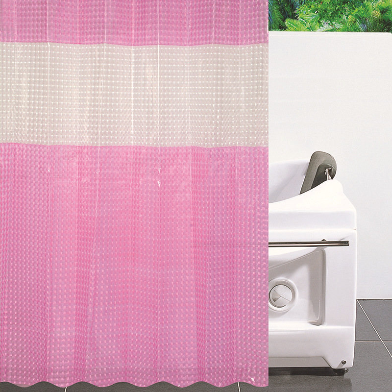 Shower curtain waterproof anti-mildew thickened hanging curtain bathroom partition curtain perforation-free door curtain shower curtain Specification drawing