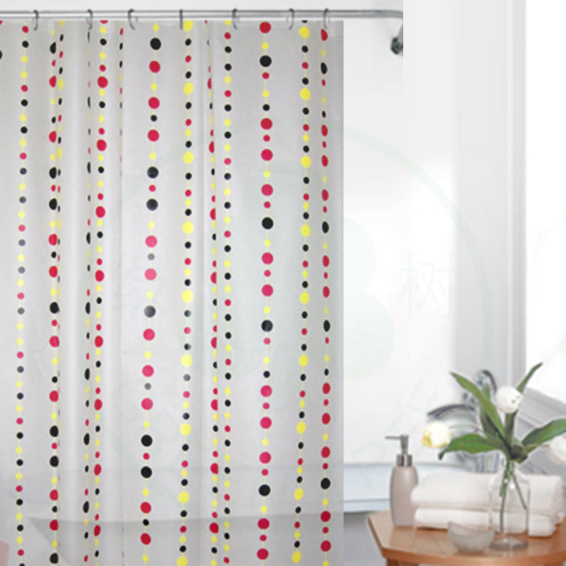 Shower curtain waterproof anti-mildew thickened hanging curtain bathroom partition curtain perforation-free door curtain bathing curtain A-082-1 thumbnail