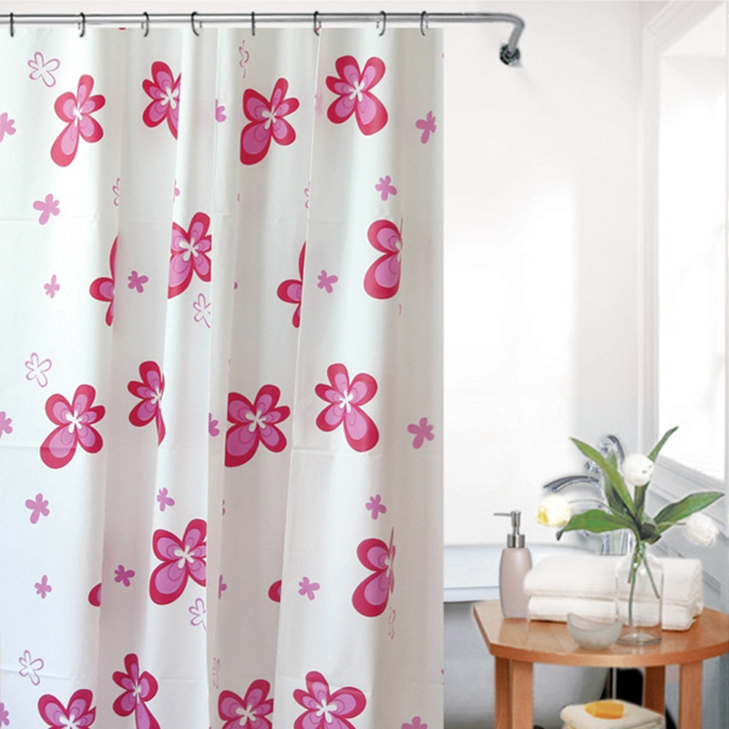 Shower Curtain Waterproof Mildew Resistant Thickened Curtain Bathroom Partition Curtain Perforation-Free Door Curtain Shower Curtain A-052 details Picture