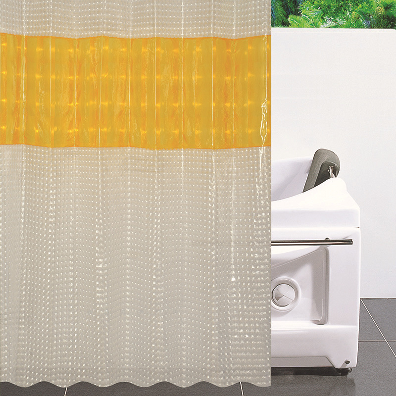 Shower curtain waterproof anti-mildew thickened hanging curtain bathroom partition curtain perforation-free door curtain shower curtain details Picture