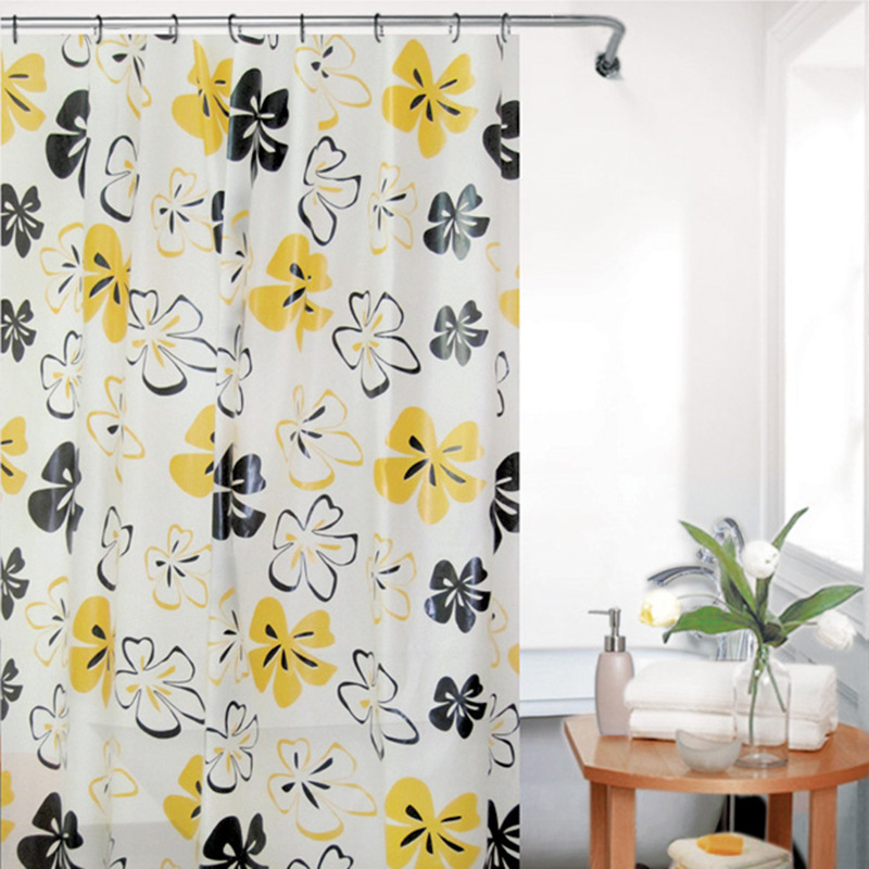 Shower Curtain Waterproof Mildew Resistant Thickened Curtain Bathroom Partition Curtain Perforation-Free Door Curtain Shower Curtain A-052 Specification drawing