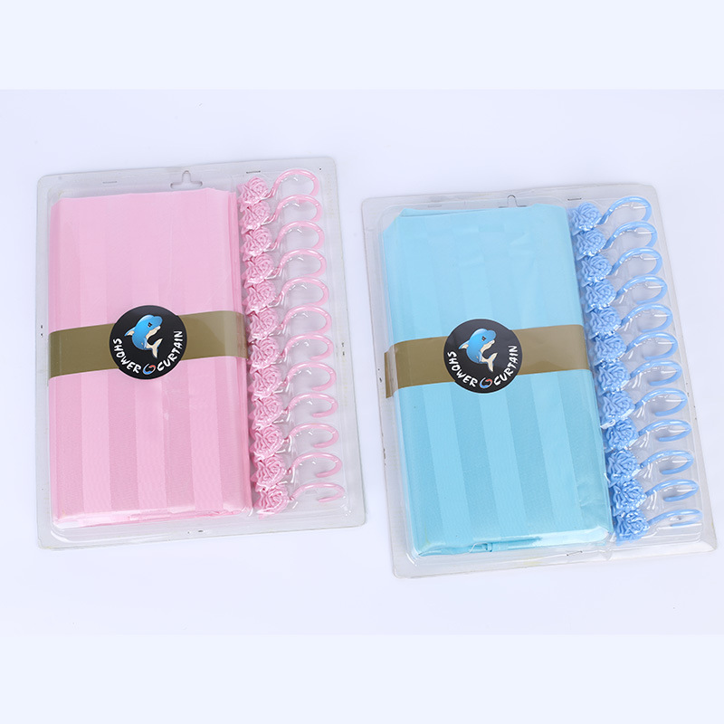 Shower curtain waterproof and mildew proof thickened hanging curtain bathroom partition curtain perforation-free door curtain bath CL-012- Yin and Yang strip thumbnail