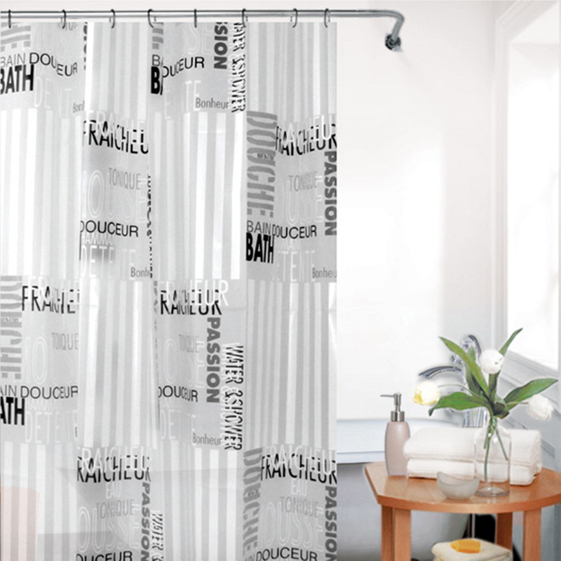 Shower Curtain Waterproof Mildew Resistant Thickened Curtain Bathroom Partition Curtain Perforation-Free Door Curtain Shower Curtain A-052 Application Scenario