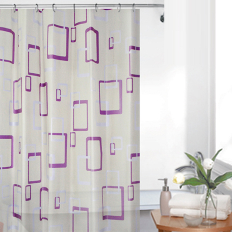 Shower curtain waterproof anti-mildew thickened hanging curtain bathroom partition curtain perforation-free door curtain bathing curtain A-030 thumbnail