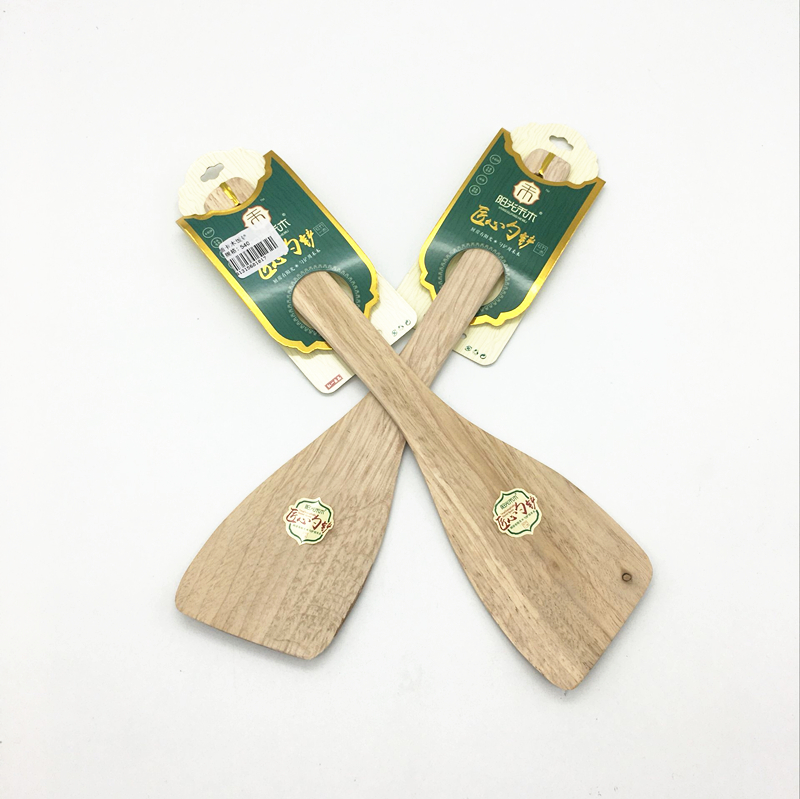 Sunshine Department Store card-inserting inclined spatula, unpainted wooden inclined spatula, frying spatula, special wooden spatula for non-stick pans Application Scenario
