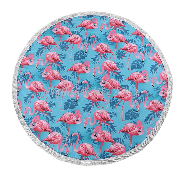 Printed tassel, super large round beach kaleidoscope cushion, seaside vacation floor mat cover Application Scenario