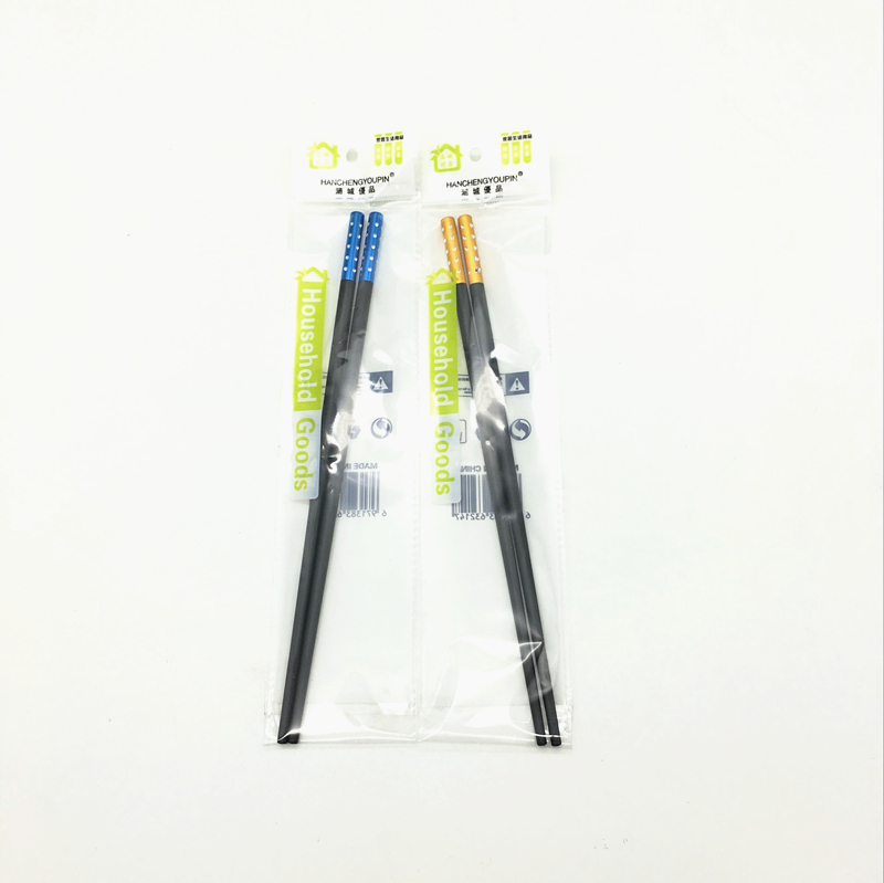 Sunshine Department Store bag 1 pair of alloy chopsticks, hotel stainless steel solid wood high-temperature resistant chopsticks, anti-slip alloy chopsticks