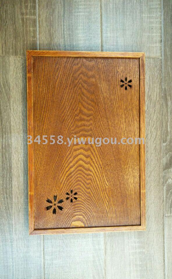 Solid wood tray with spiral hollowed-out cherry blossoms details Picture