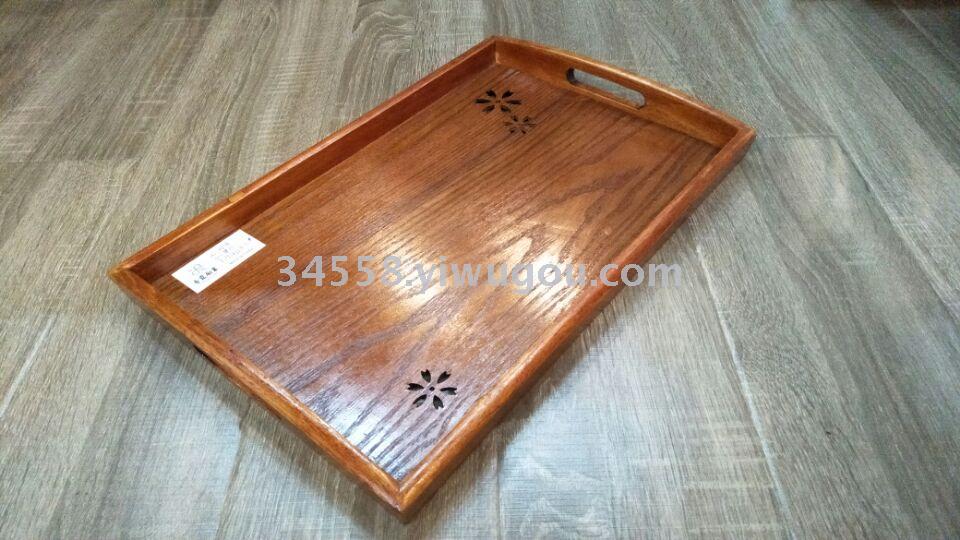 Solid wood tray with spiral hollowed-out cherry blossoms Specification image