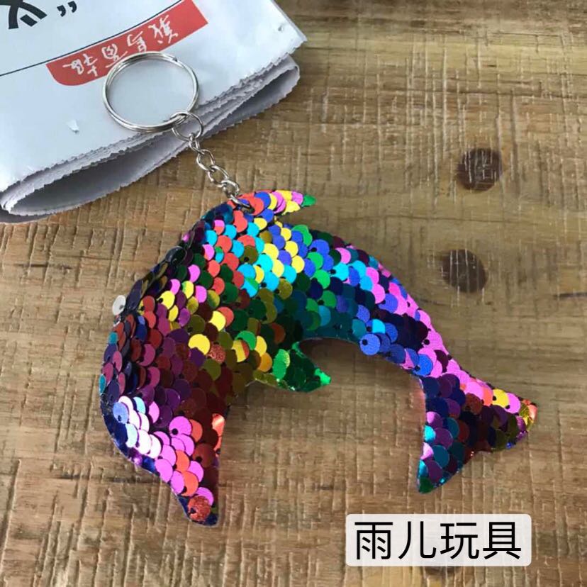 One-horned horse sequin pendants, colored sequin pendants, ultrasonic keychains, cartoon pendants, plush toy pendants, customized details Picture