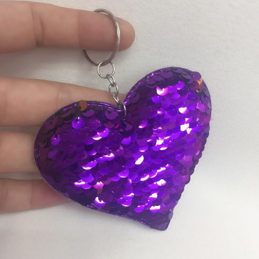 Valentine's Day bestseller: Single-sided heart-shaped sequined pendant, keychain, Valentine's Day accessory, heart-shaped pendant Specification image